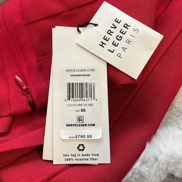 HERVE LEGER PARIS RED DRESS - Picture 6 of 6